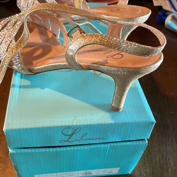 Lauren  Lorraine, style #Vanessa gold sequins,sparkling with a two inch heel - Picture 3 of 11